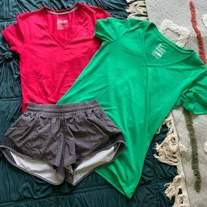 Lululemon, Nike athletic bundle. Shirts and running shorts